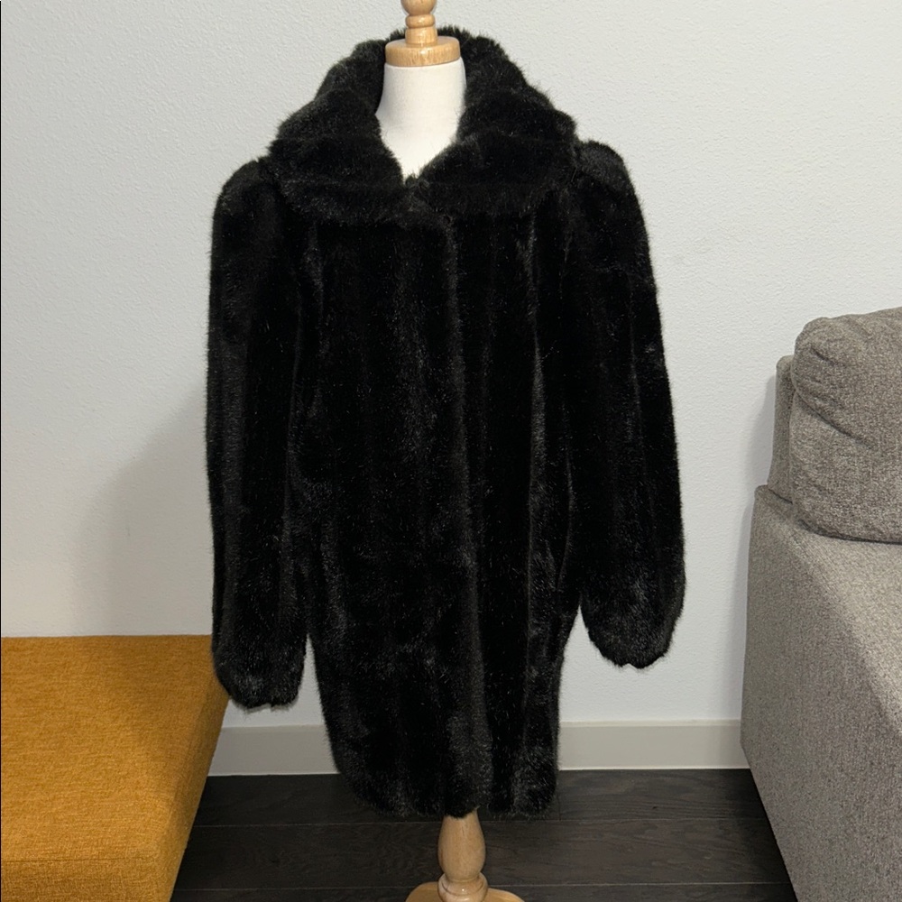 Vintage Jordache Dark Brown Faux Fur Coat